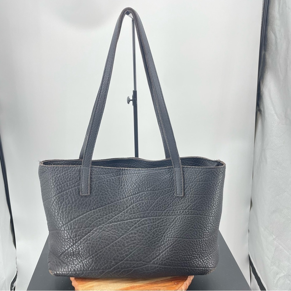 Davis‎ design is a choice pebbled leather tote bag dark brown Very rare